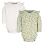 Gerber Baby Girl'S 2-Pack Long Ruffle Sleeve Onesies, Flower Toss