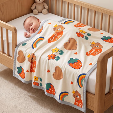 StarAndDaisy Baby Cotton Dohar for Kids, Soft & Breathable Lightweight Printed Blanket, Reversible Baby Blanket for All Seasons 