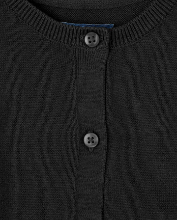 The Children'S Place Baby Girls And Toddler Bow Pocket Cardigan Sweater, Black, 4T Us