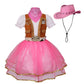 Yolsun Cowgirl Costume For Girls Western Cowgirl Outfit With Hat And Bandanna Halloween Theme Party And Role Play (7-8 Years, Pi