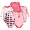 Luvable Friends Unisex Baby Cotton Long-Sleeve Bodysuits, Foxy, 3-6 Months