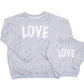 Y&Tbaby Mommy And Me Love Print Long Sleeve Pullover Tee Tops Family Matching Casual Sweatshirt T-Shirt Clothes Outfits(Grey,Dau