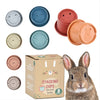 [8 PC] Stacking Cups for Rabbits - Wheat Straw Rabbit Toys with Cute Animal Designs - Bunny Stacking Cups to Play with Rabbits -