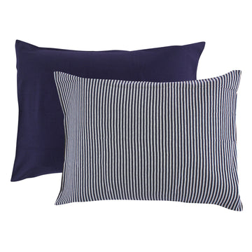 Touched By Nature Unisex Baby And Toddler Organic Cotton Toddler Pillowcase, Navy Heather Gray, One Size
