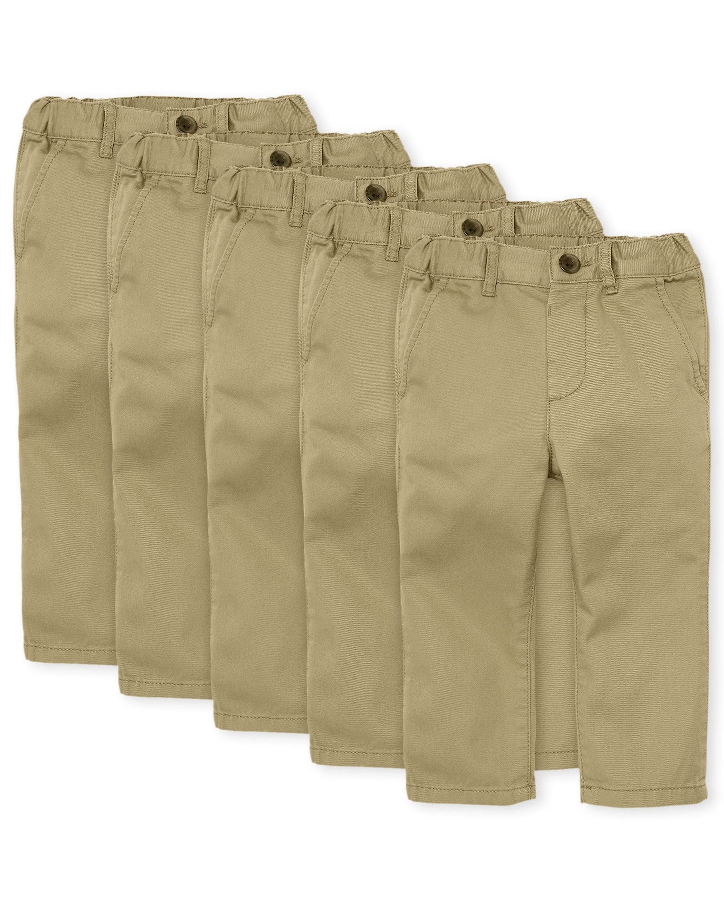 The Children'S Place Baby Boys' And Toddler Stretch Skinny Chino Pants, Flax 5-Pack, 12-18 Months