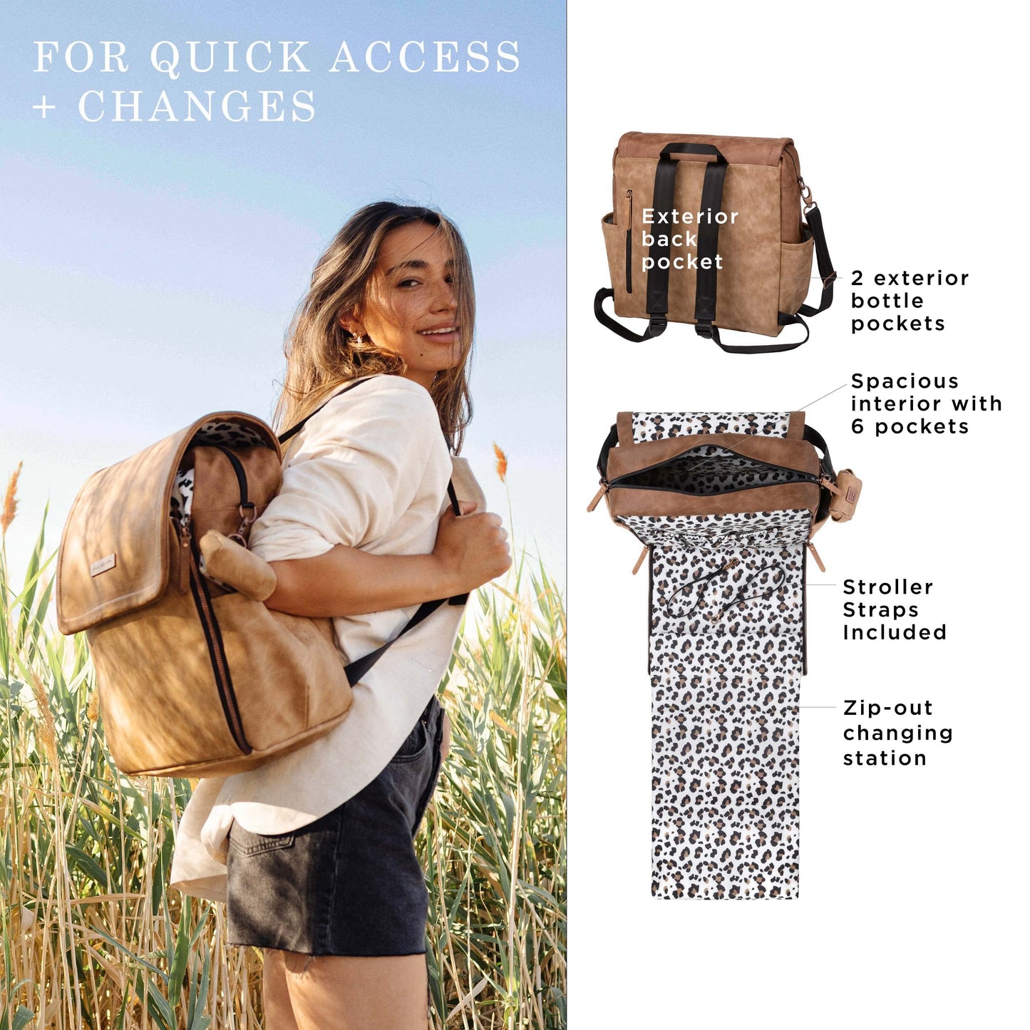 Petunia Pickle Bottom Boxy Backpack, Diaper Bag, Stylish Baby Bag, Spacious Backpack, On-The-Go Moms, Brioche