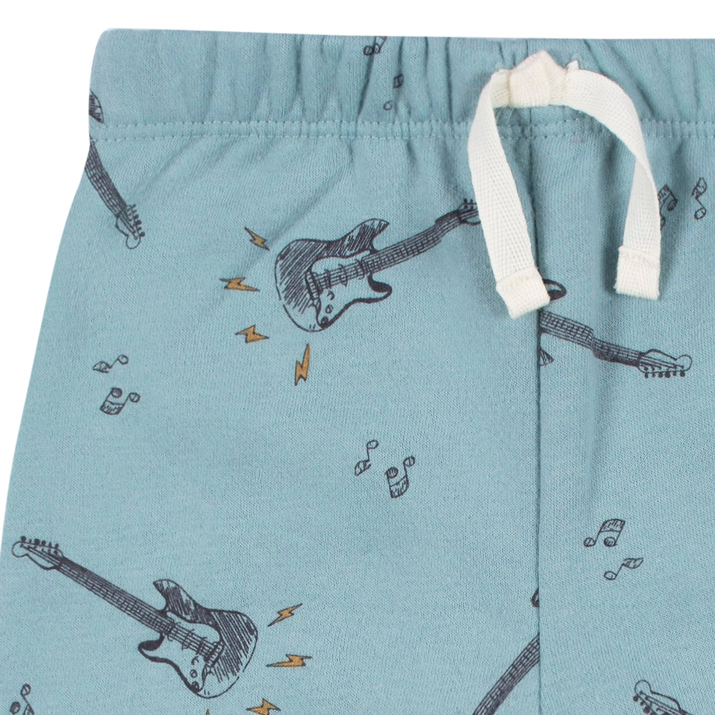 Gerber Baby Boys Toddler 2-Piece Fleece Sweatshirt And Jogger Set, Teal Guitars, 5T