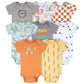 Onesies Brand baby-boy 8-pack Short Sleeve Mix & Match Bodysuits, Hello Friends, 3-6 Months