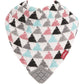 Nuby Reversible 100% Natural Cotton Muslin 3 Piece Teething Bib, Grey/Red/Blue, Arrows/Red Stripes/Elephants