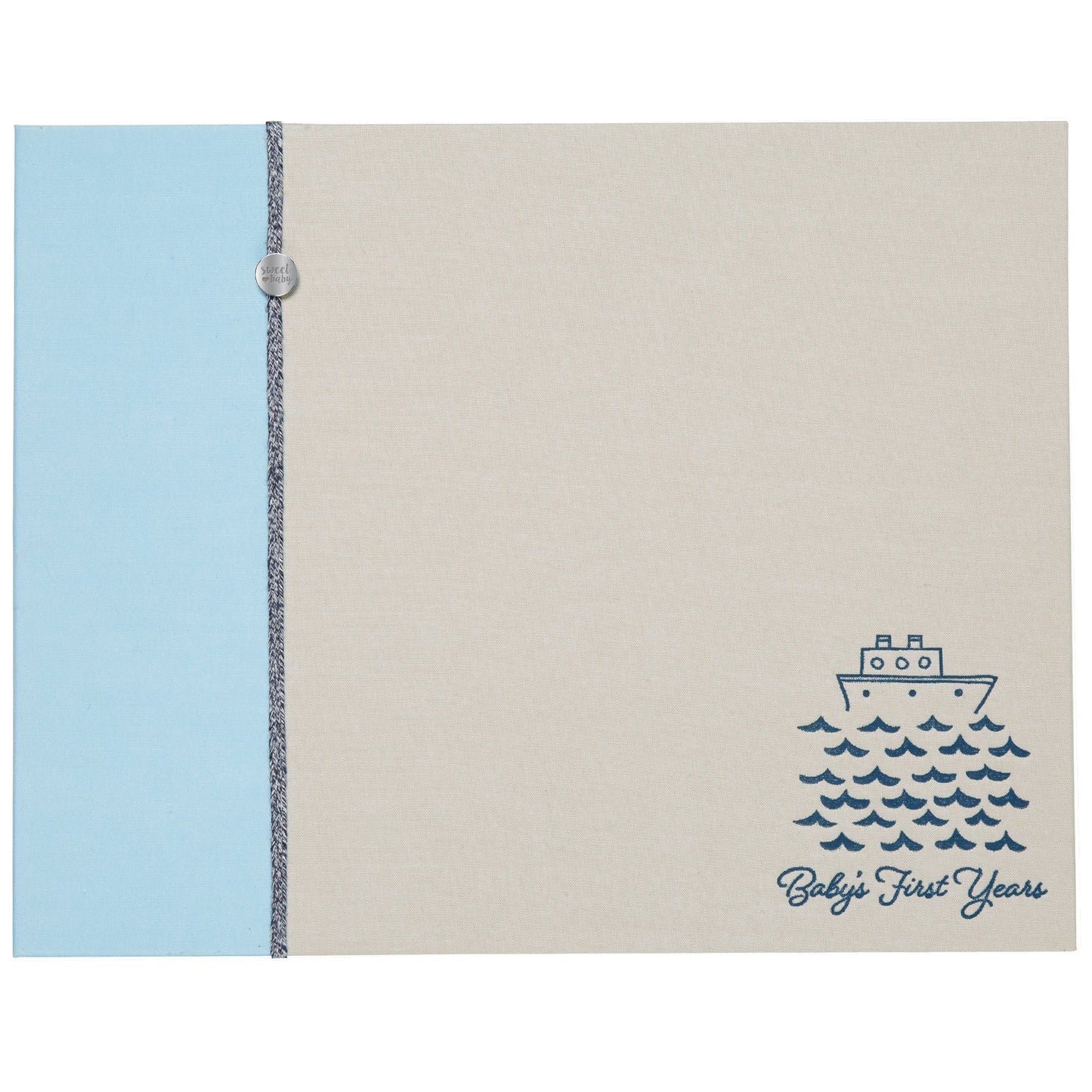 C.R. Gibson Blue Nautical Baby'S First Year Memory Book, 12.5' W X 9.75' H, 64 Pages