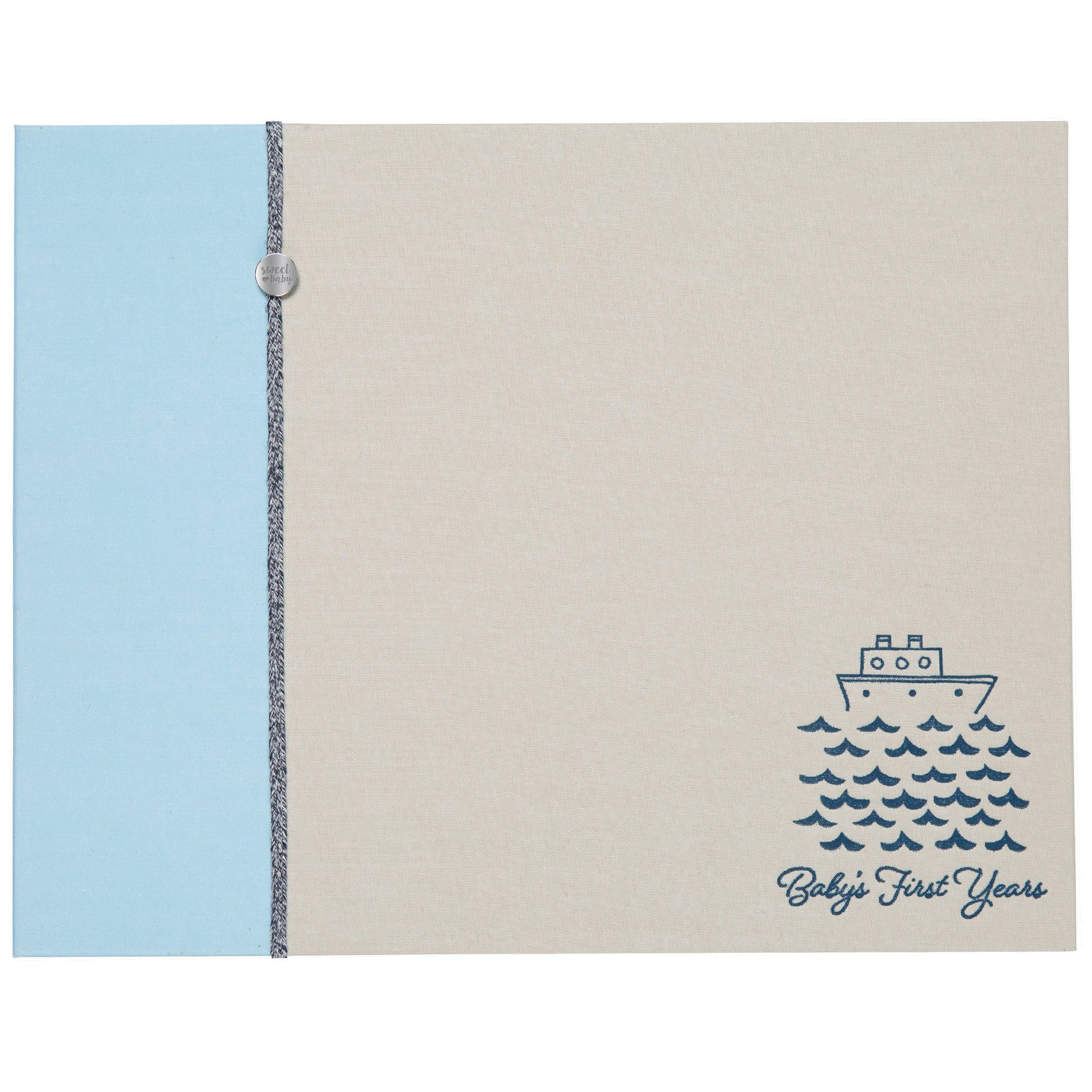 C.R. Gibson Blue Nautical Baby'S First Year Memory Book, 12.5' W X 9.75' H, 64 Pages