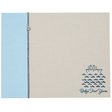 C.R. Gibson Blue Nautical Baby'S First Year Memory Book, 12.5' W X 9.75' H, 64 Pages
