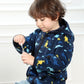 Feidoog Toddler Polar Fleece Jacket Hooded Baby Boys Girls Autumn Winter Long Sleeve Thick Warm Outerwear,Blue Dinosaur,1-2T