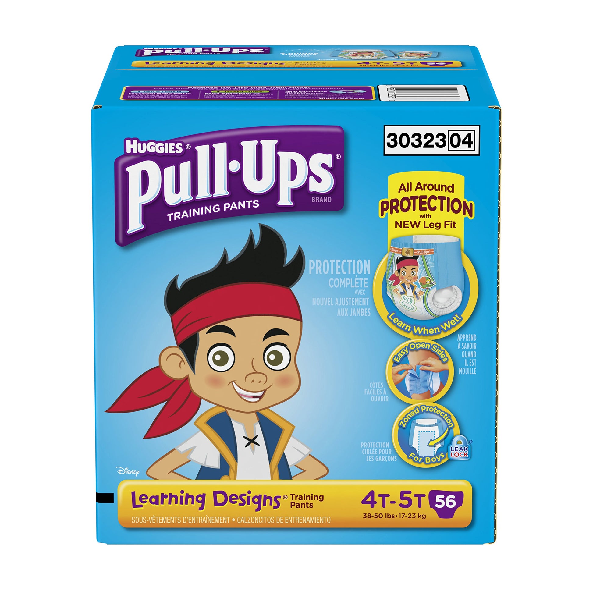 Pull-Ups Training Pants With Learning Designs For Boys, 4T-5T, 56 Count (Packaging May Vary)