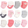 Hudson Baby Baby Boys Cotton Rich Newborn And Terry Casual Sock, Girl Woodland, 0-3 Months Us