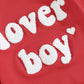 Lesimsam Newborn Baby Boy Girl Valentines Day Outfit Sweatshirt Bubble Romper Oversized Long Sleeve One-Piece Outfit (Red Lover