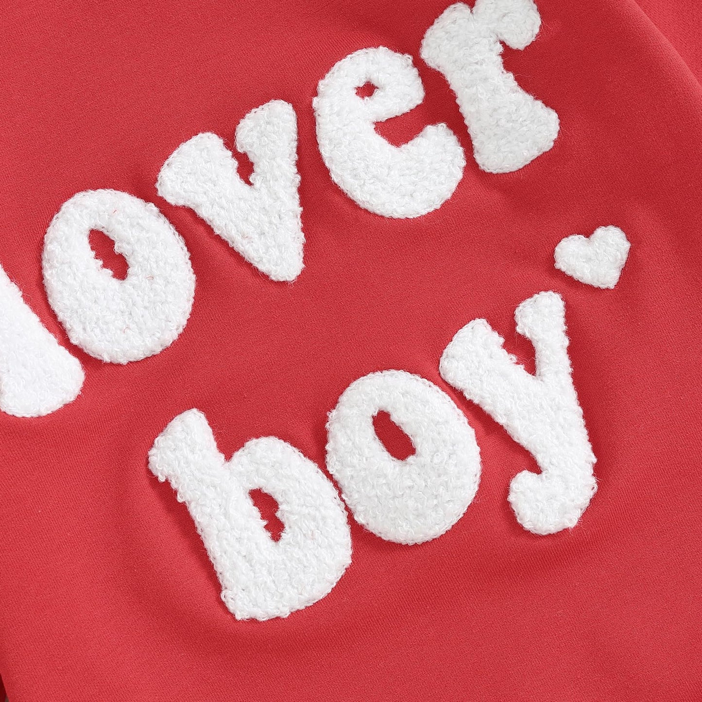 Lesimsam Newborn Baby Boy Girl Valentines Day Outfit Sweatshirt Bubble Romper Oversized Long Sleeve One-Piece Outfit (Red Lover