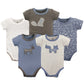Yoga Sprout Cotton Bodysuit, 5 Pack, Forest, 0-3 Months