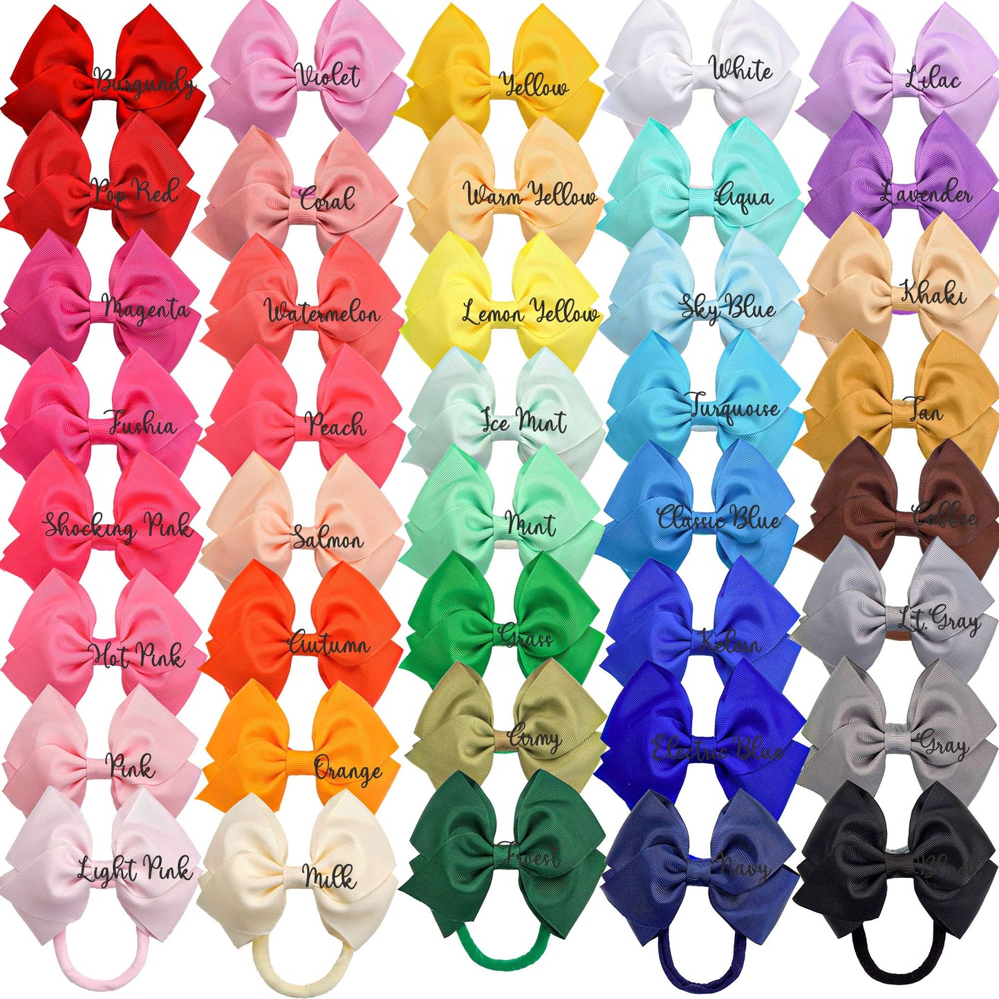 C  Llot 40 Colors Baby Bow Headbands 5' Hair Bows Super Soft Nylon Headbands For Baby Girls Infants Preemie And Newborn Kids Ha