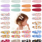Doboi 40 Pcs Floral Print Snap Hairpins, Hair Bows Clips, And Barrettes For Girls - Non-Slip Wrapped Flower Clips Hair Accessori