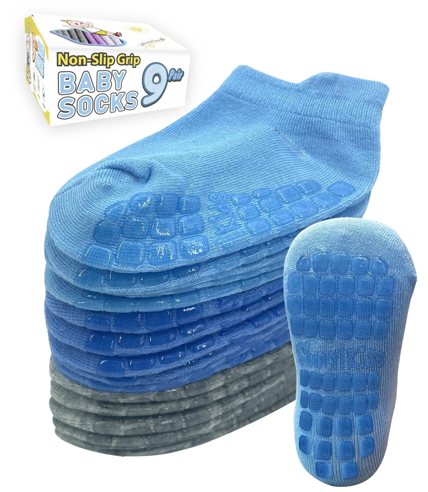 Kids Socks 6-8 Years Old 4 5 Little Boys Girls Toddler 5T 7 Ankle Non Slip Grip