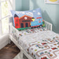 Everyday Kids 3-Piece Toddler Fitted Sheet, Flat Sheet And Pillowcase Set - Choo, Choo Train - Soft Breathable Microfiber Boys T