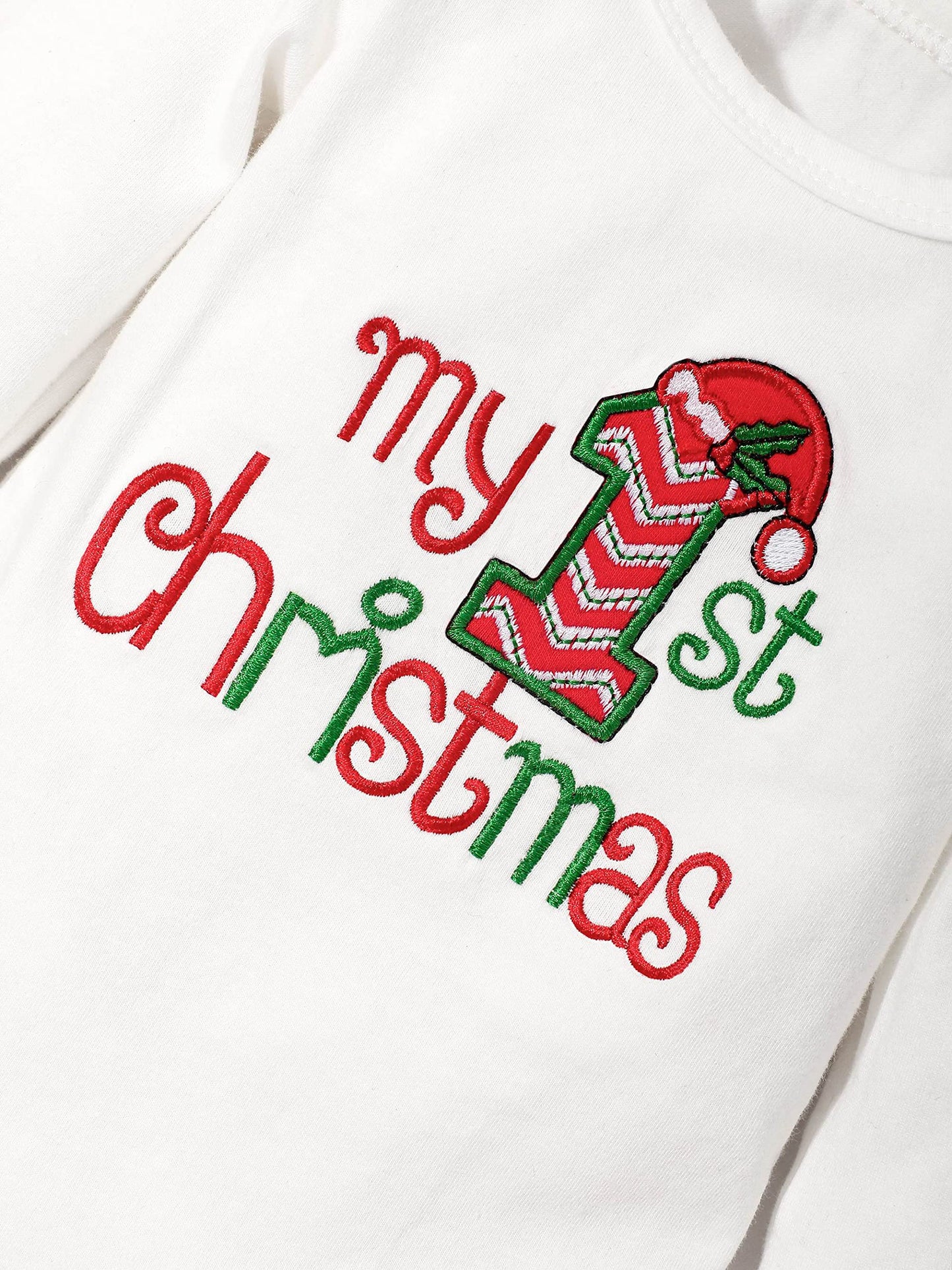 Abbence My First Christmas Baby Girl Boy Outfit,Baby 1St Christmas Newborn 4Pcs 0-3 Months