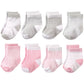 Hudson Baby Unisex Cotton Rich Newborn And Terry Socks, Light Pink Gray, 6-12 Months Us