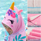 Joiedomi Unicorn Hooded Towels For Kids - Soft 100% Cotton Kids Beach Towel - 30' X 50' For 3-10 Years Boys Girls - Beach Hood