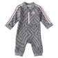 Adidas Baby Girls Long Sleeve Zip Front Printed French Terry Coveralls And Toddler Sleepers, Charcoal Grey Heather, 24 Months Us