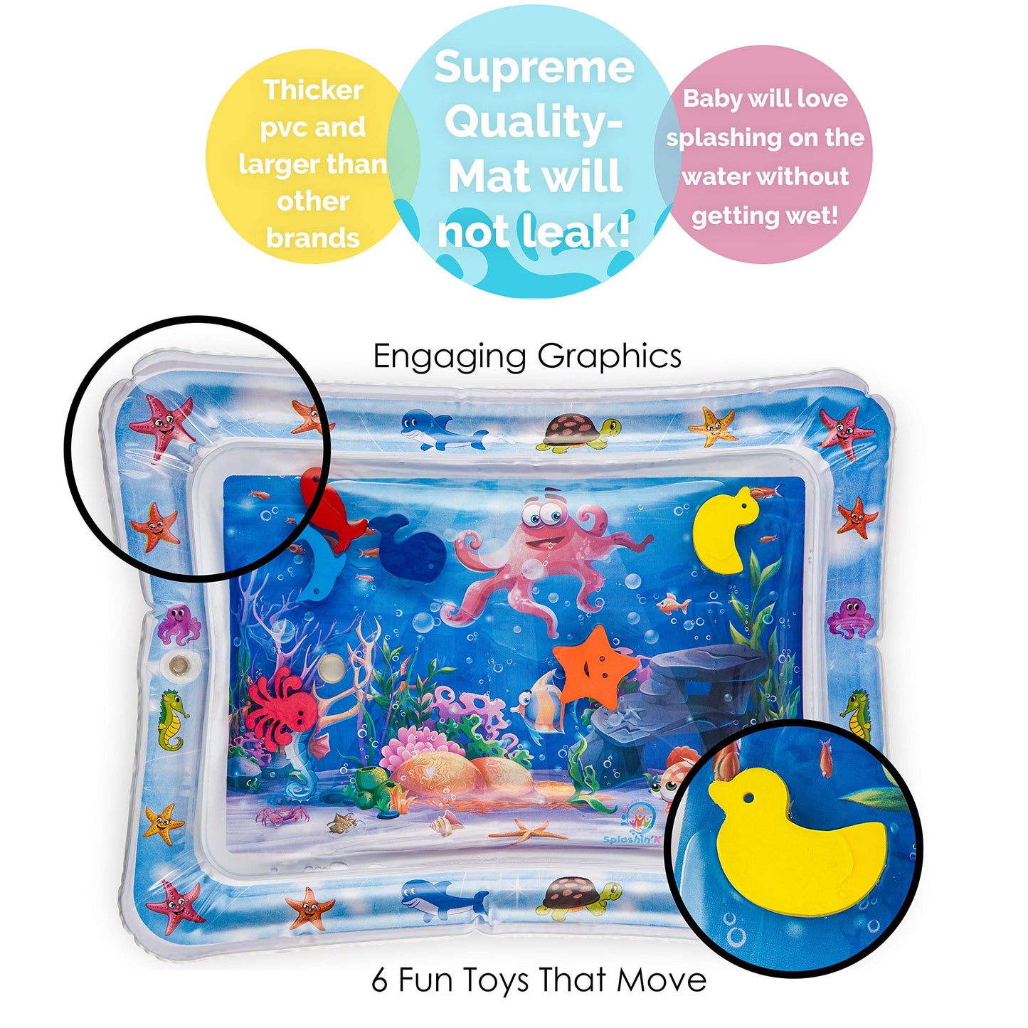 Tummy Time Water Mat Blue/Pink (Pink)