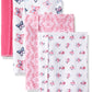 Hudson Baby Unisex Baby Cotton Flannel Burp Cloths, Butterflies, One Size