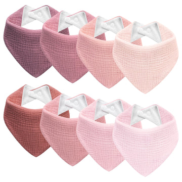Kewlife gift Muslin Baby Bibs 8-Pack Baby Drool Bandana Bibs for Baby Girls Boys Infant Newborn Toddler Drooling and Teething