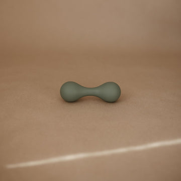mushie Silicone Baby Shaker Rattle Toy | Ages 3+ Months (Dried Thyme)