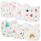 Zainpe 6Pcs Snap Muslin Cotton Bibs For Baby Rainbow Unicorn Flamingo Machine Washable Burp Cloths With 6 Absorbent Soft Layers