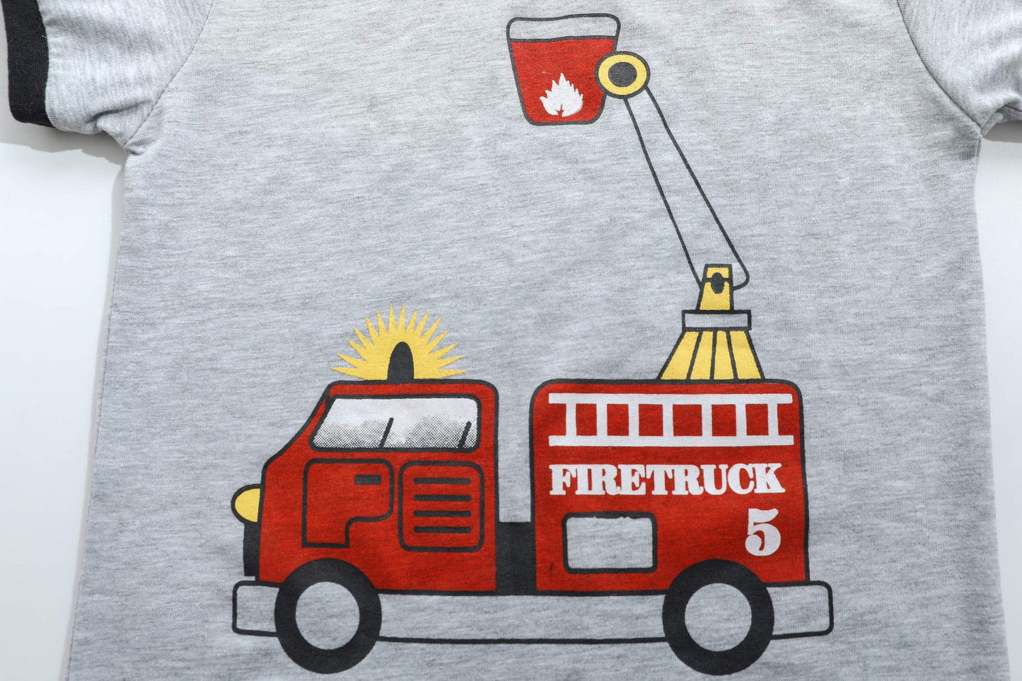 Little Boys Cotton Short Pajamas Summer Kids Fire Truck Clothes Set Toddler Pjs 3-4 Years