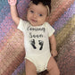 Ink Trendz Coming Soon... Baby Feet Pregnancy Announcement Baby Bodysuit (White, Newborn)