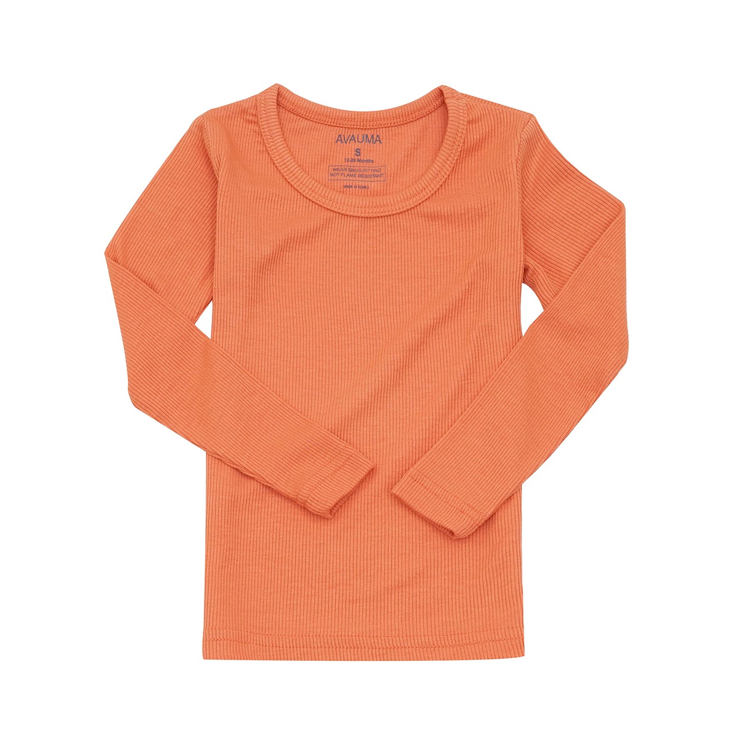 Avauma Baby Boys Girls Pajama Set Kids Toddler Snug Fit Ribbed Rayon Sleepwear Pjs For Daily Life Style (Xs/Orange(L))