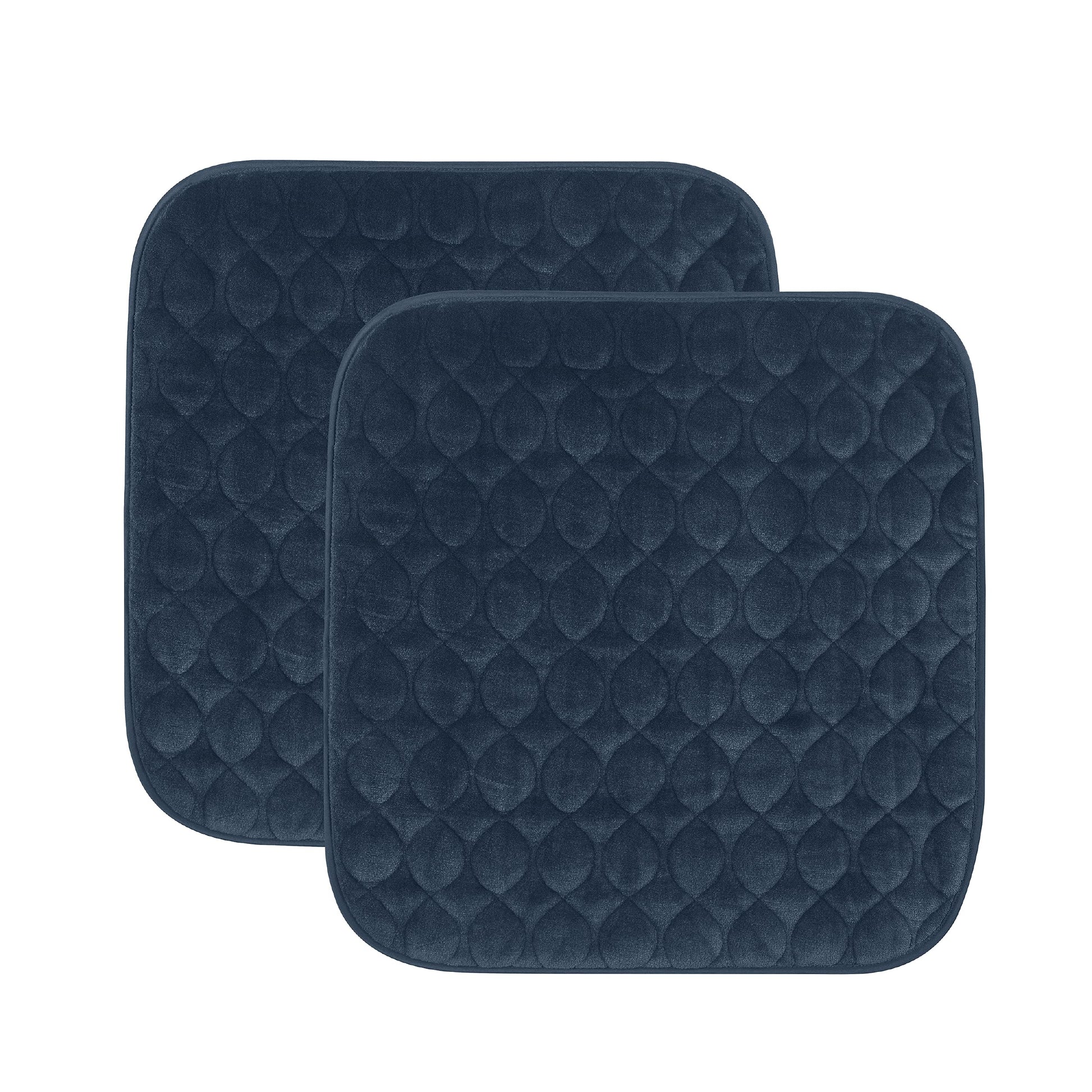 FRESH IDEAS Waterproof & Washable Seat Protector Pad, Navy, 2-Pack