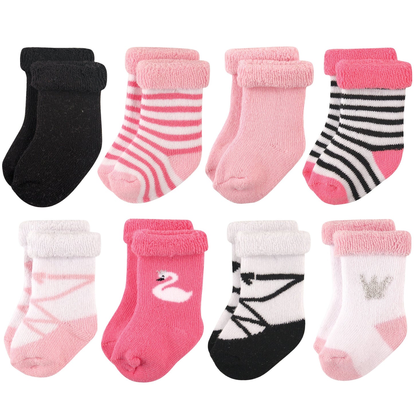 Hudson Baby Baby Boys Cotton Rich Newborn And Terry Casual Socks, Swan, 6-12 Months Us
