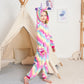 Kids Unicorn Onesie Animal One Piece Pajamas Halloween Costumes (Color Love, 10-12 Years)