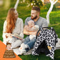 Dear Baby Gear Deluxe Car Seat Canopy, Double Layer, Gray Leopard Print, Black Smooth, 40 X 30 Inches, Custom Print Lightweight