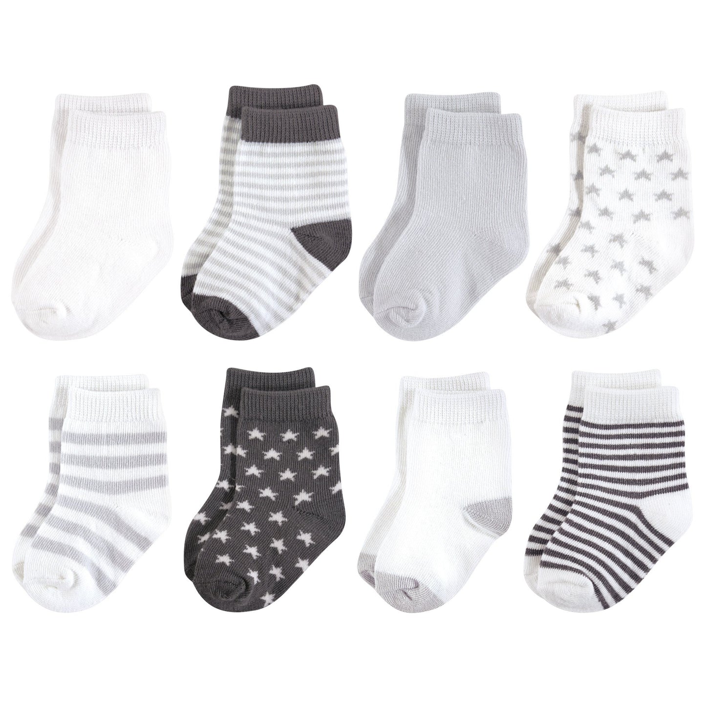 Touched By Nature Baby Boys Organic Cotton Casual Socks, Charcoal Stars, 6-12 Months Us