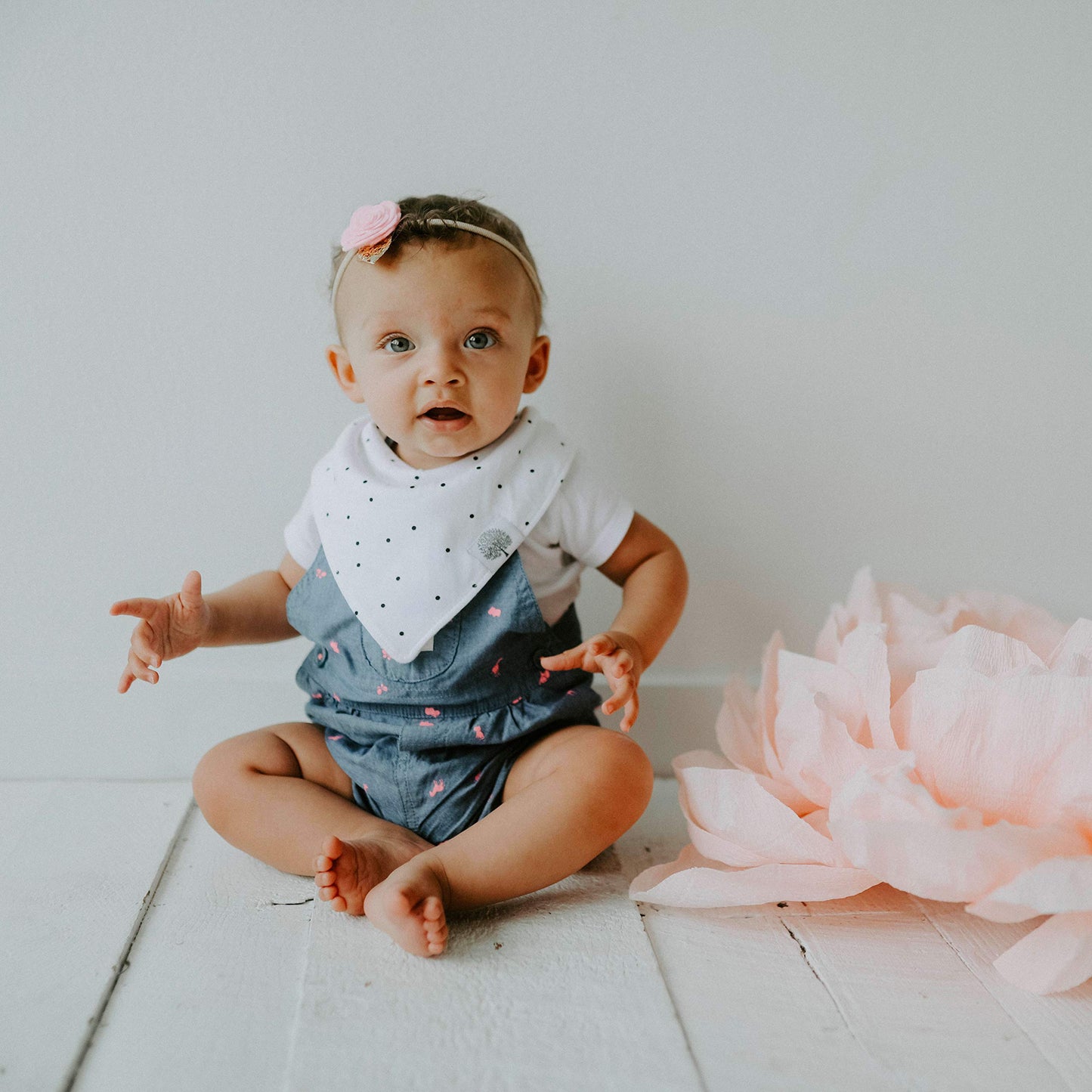 Parker Baby Co. Bandana Drool (Pack of 4) Baby Bibs for Girls - Blush Set