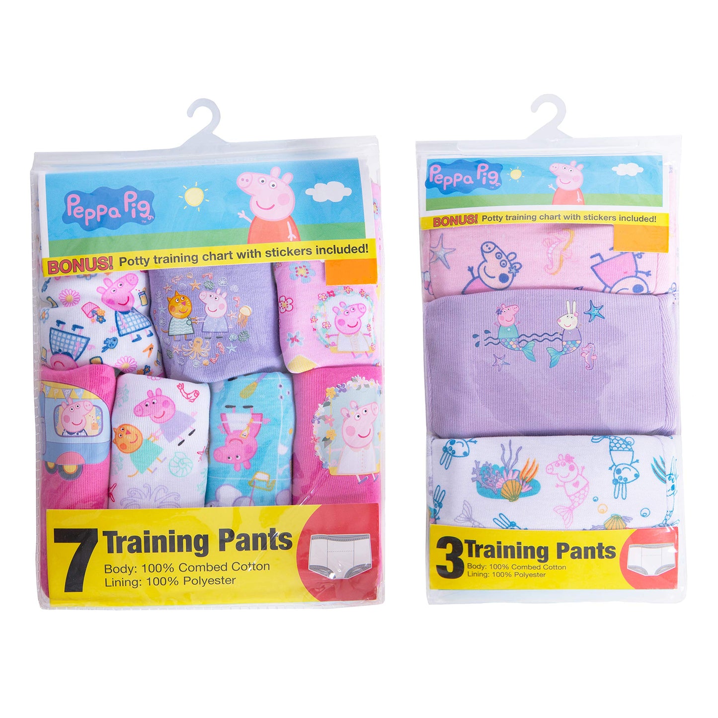 Peppa Pig Unisex Baby Toddler Potty Starter Kit Includes Stickers And Tracking Chart Sizes 18M, 2T, 3T And 4T, 10-Pack Training