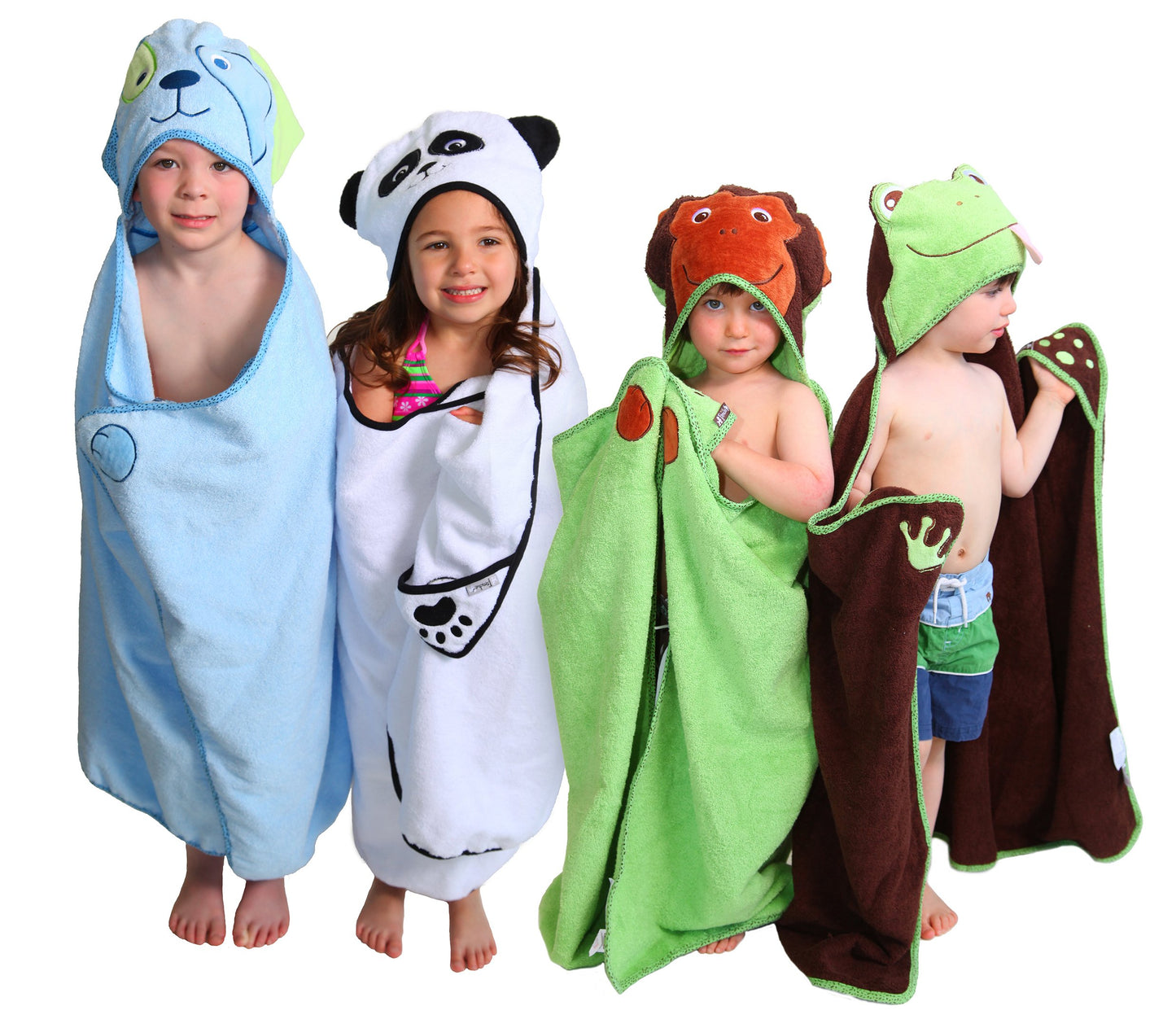 Frenchie Mini Couture Hooded Toddler Towel Frog One Of A Kind Extra Large 30'X54'Toddler/Child Animal Character Towel With Paw