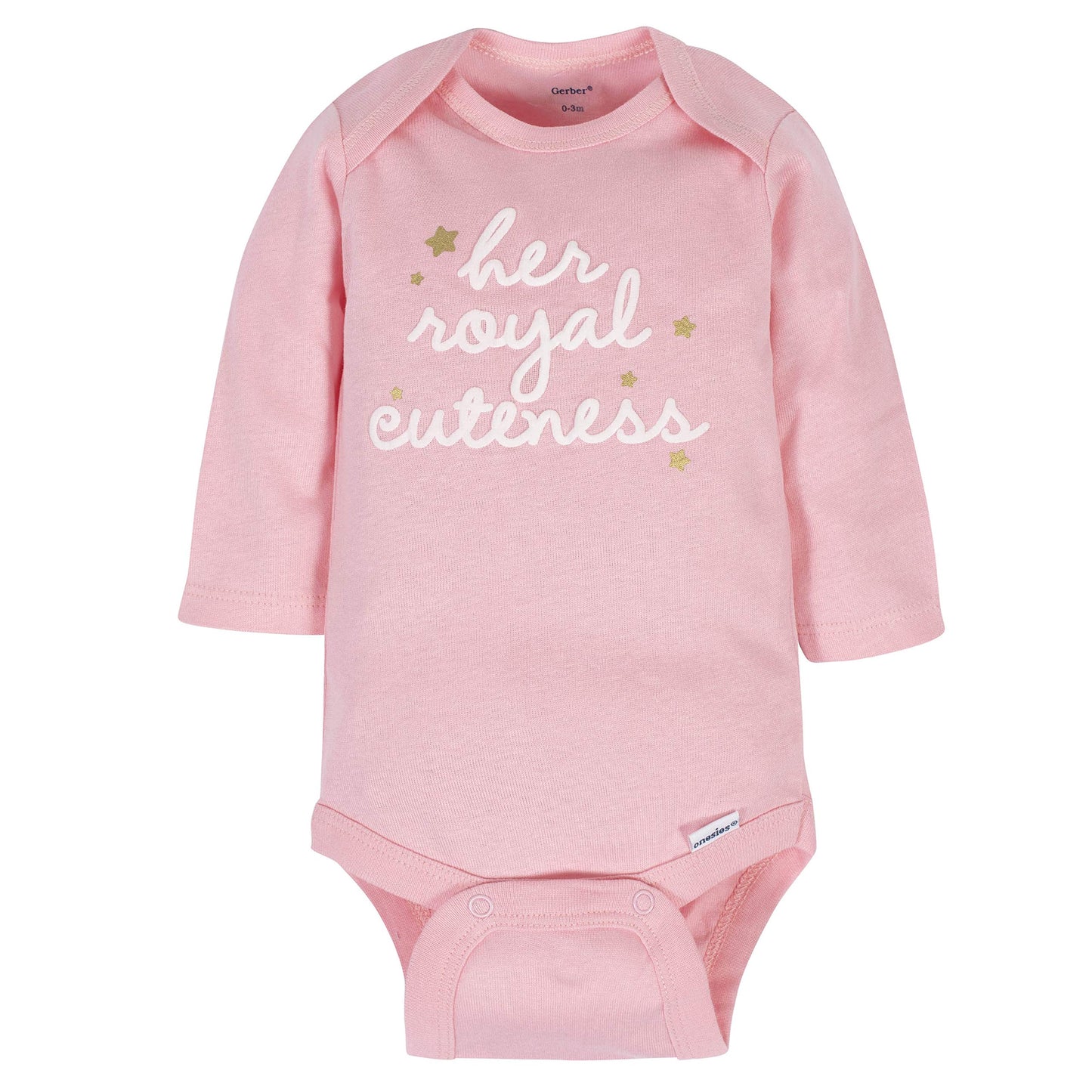 Gerber Baby Girls' 6-Pack Long-Sleeve Onesies Bodysuits, Castle, 6-9 Months