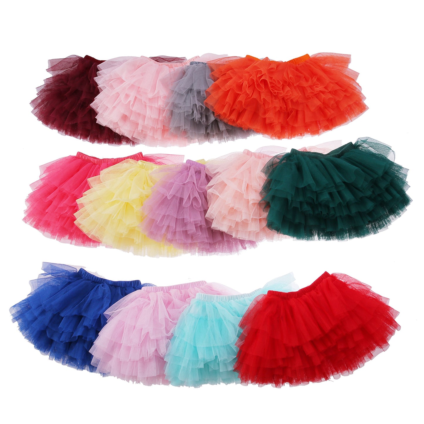 Elamccor Baby Girls' Tutu Skirt Toddler 6 Layered Tulle Tutus 1-8T Pink