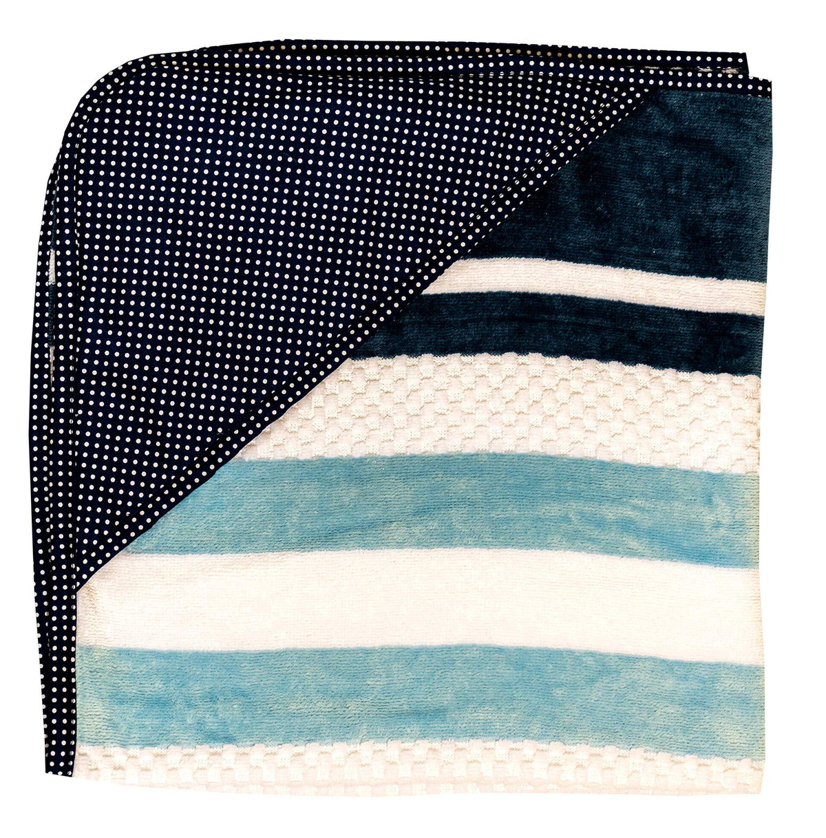 Decor Muse Blue Stripped Hooded Towel for Babies