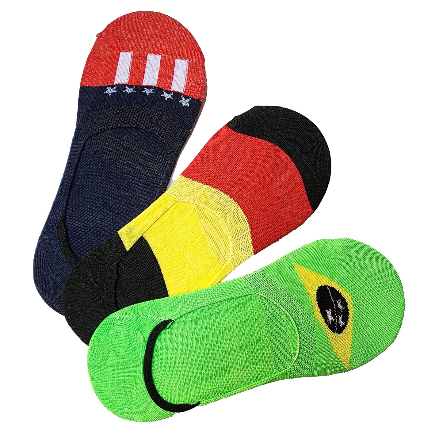 Queery Men Cotton No Show Invisible Loafer Socks Pack Of 3 D5